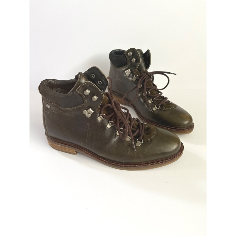 Pajar Canada Mens Waterproof Leather Hiking Boots Olive Green EU 43 US 10-10.5